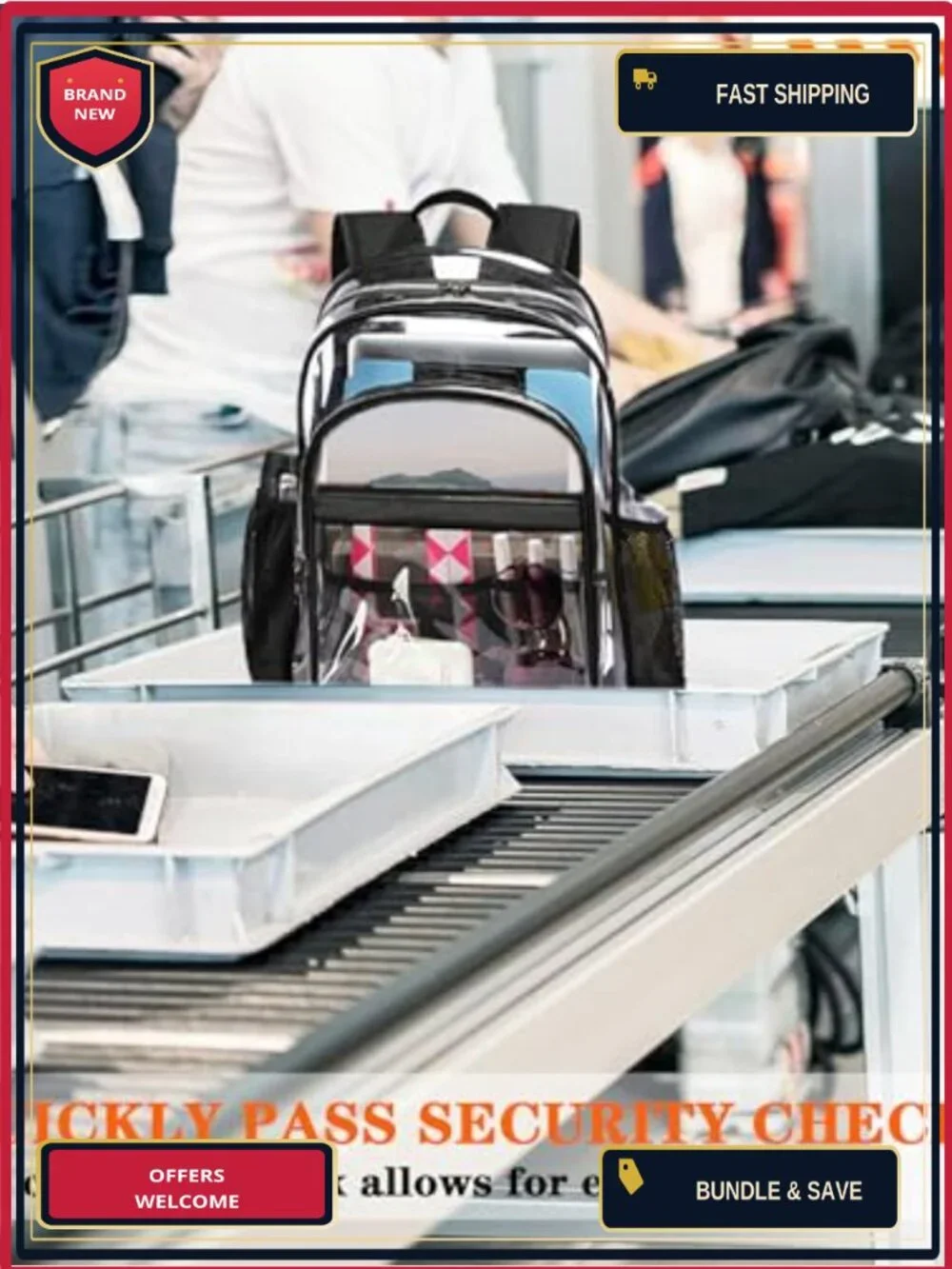Heavy Duty Clear Backpack See Through School Travel Security PVC